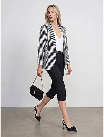 Blazer jacket de popelina às riscas dilvin