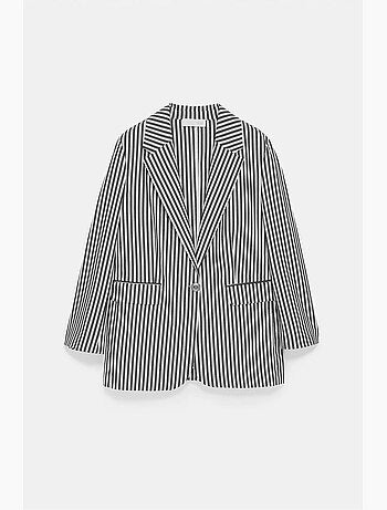 Blazer jacket de popelina às riscas dilvin