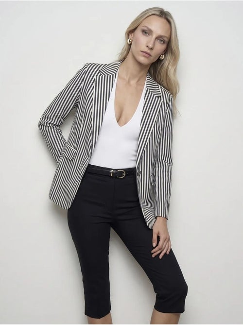 Blazer jacket de popelina às riscas dilvin - Kiabi Blazer jacket de popelina às riscas dilvin - Kiabi