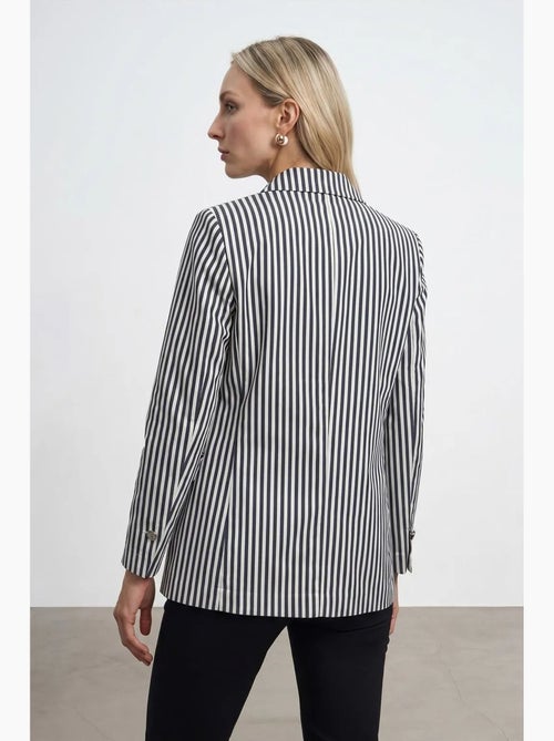 Blazer jacket de popelina às riscas dilvin - Kiabi Blazer jacket de popelina às riscas dilvin - Kiabi