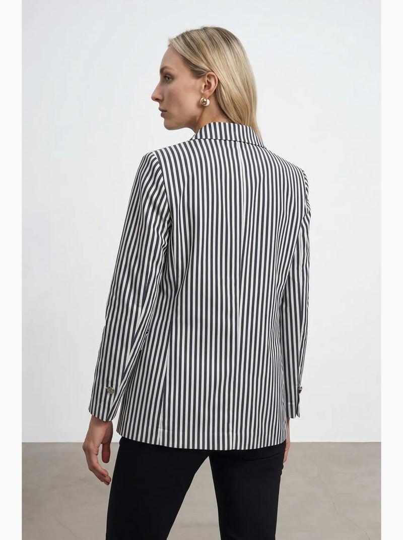 Blazer jacket de popelina às riscas dilvin Branco sujo - Kiabi