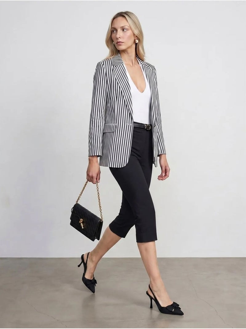 Blazer jacket de popelina às riscas dilvin Branco sujo - Kiabi