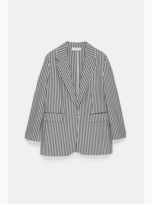 Blazer jacket de popelina às riscas dilvin - Kiabi Blazer jacket de popelina às riscas dilvin - Kiabi