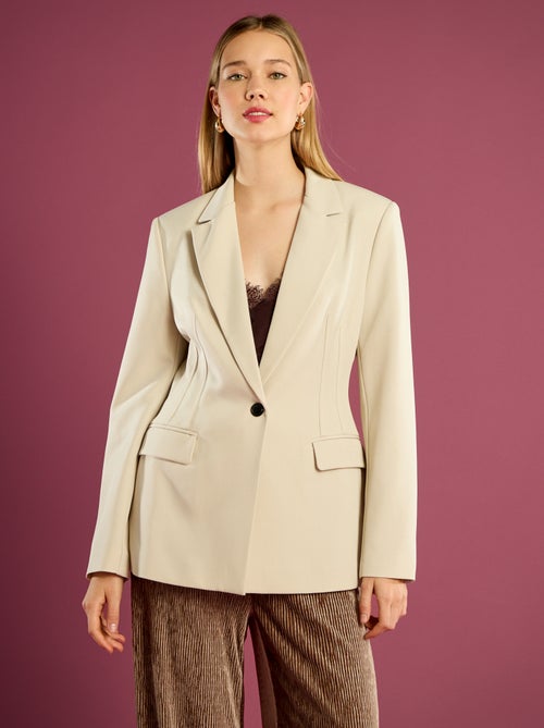 Blazer justo com corte cintado - Kiabi
