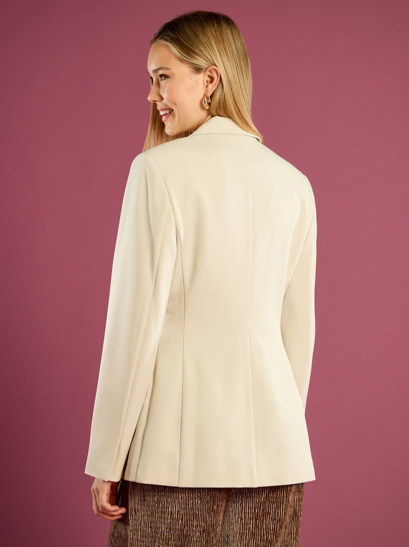 Blazer justo com corte cintado Bege - Kiabi