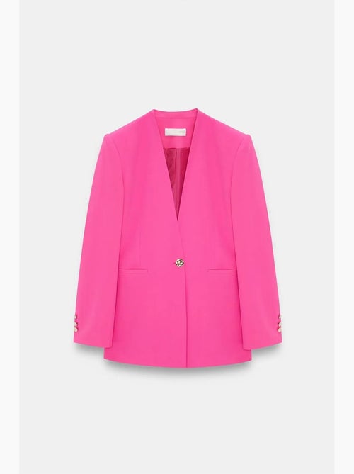 Blazer justo em crepe dilvin - Kiabi Blazer justo em crepe dilvin - Kiabi
