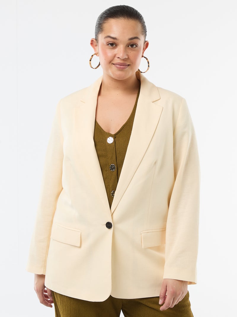 Blazer leve comprido Bege - Kiabi
