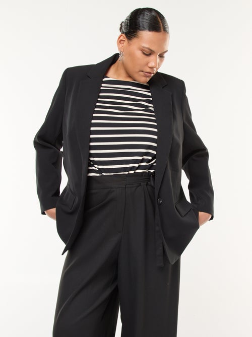 Blazer liso com 2 bolsos com aba - Kiabi