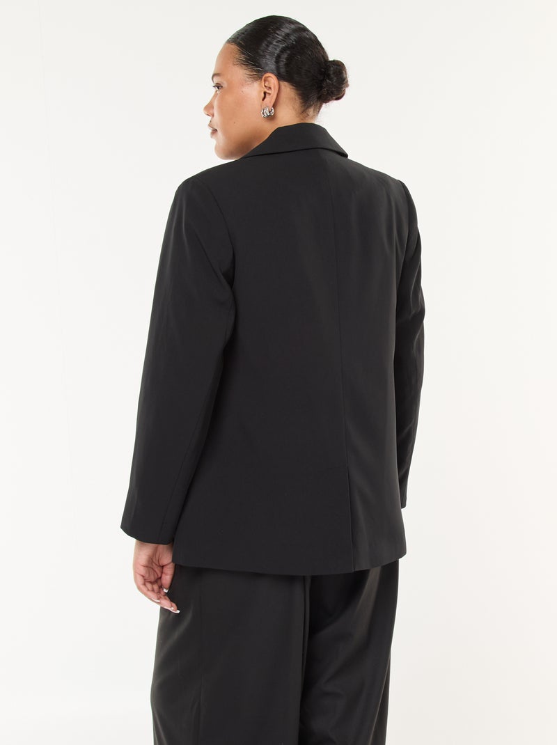 Blazer liso com 2 bolsos com aba Preto - Kiabi