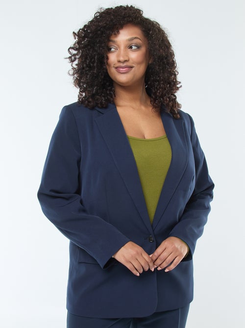 Blazer liso com 2 bolsos de aba - Kiabi