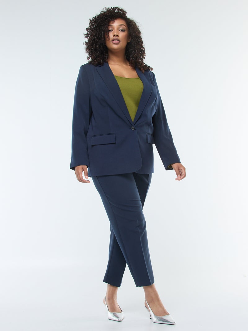 Blazer liso com 2 bolsos de aba Azul - Kiabi