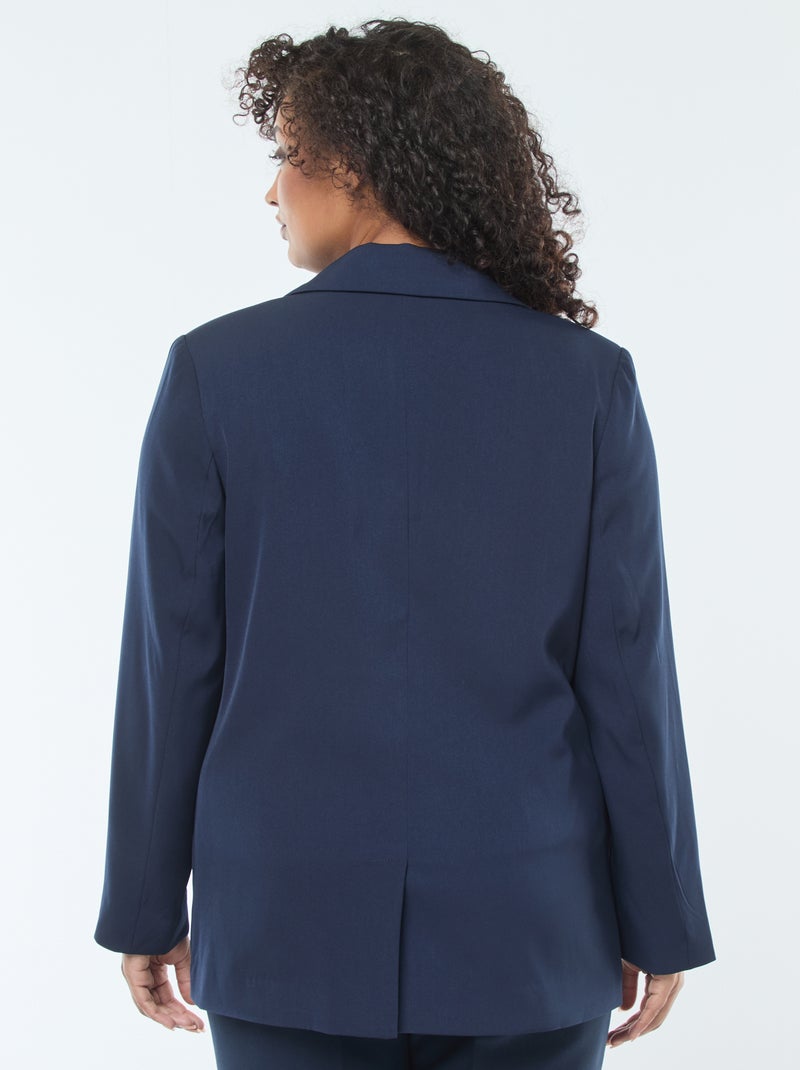 Blazer liso com 2 bolsos de aba Azul - Kiabi