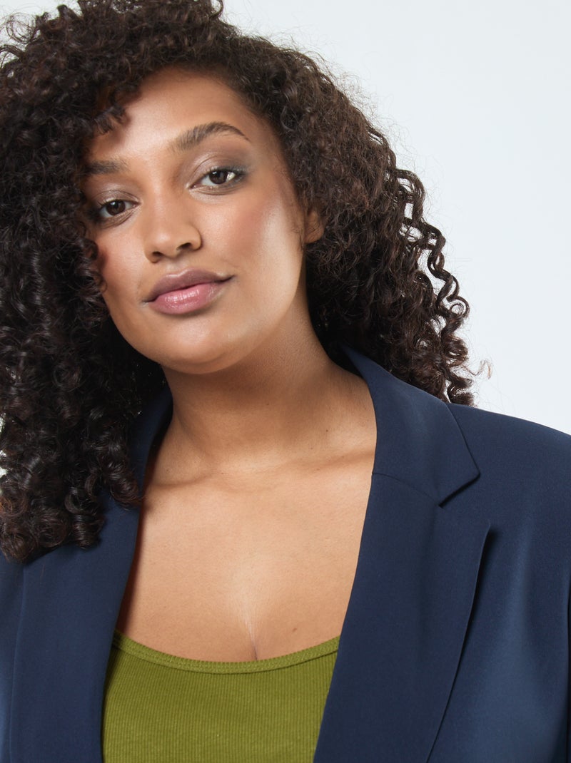 Blazer liso com 2 bolsos de aba Azul - Kiabi