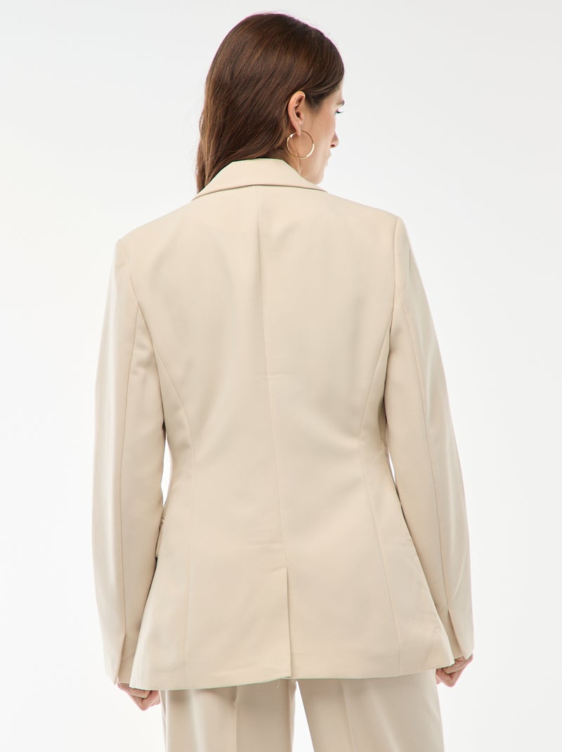 Blazer liso com corte cintado Bege - Kiabi