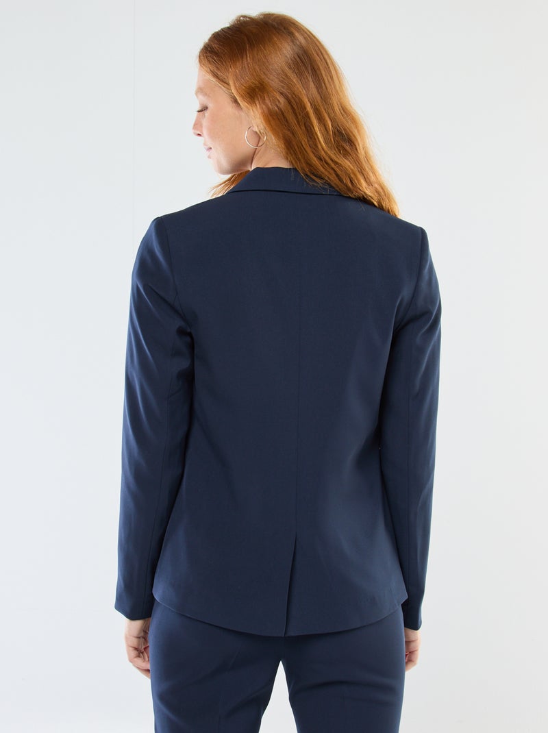 Blazer liso com gola de lapela Azul - Kiabi