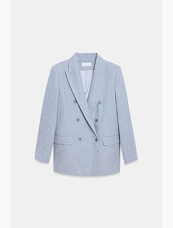 Blazer longo de crepe com gola xale dilvin