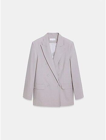 Blazer longo de crepe com gola xale dilvin