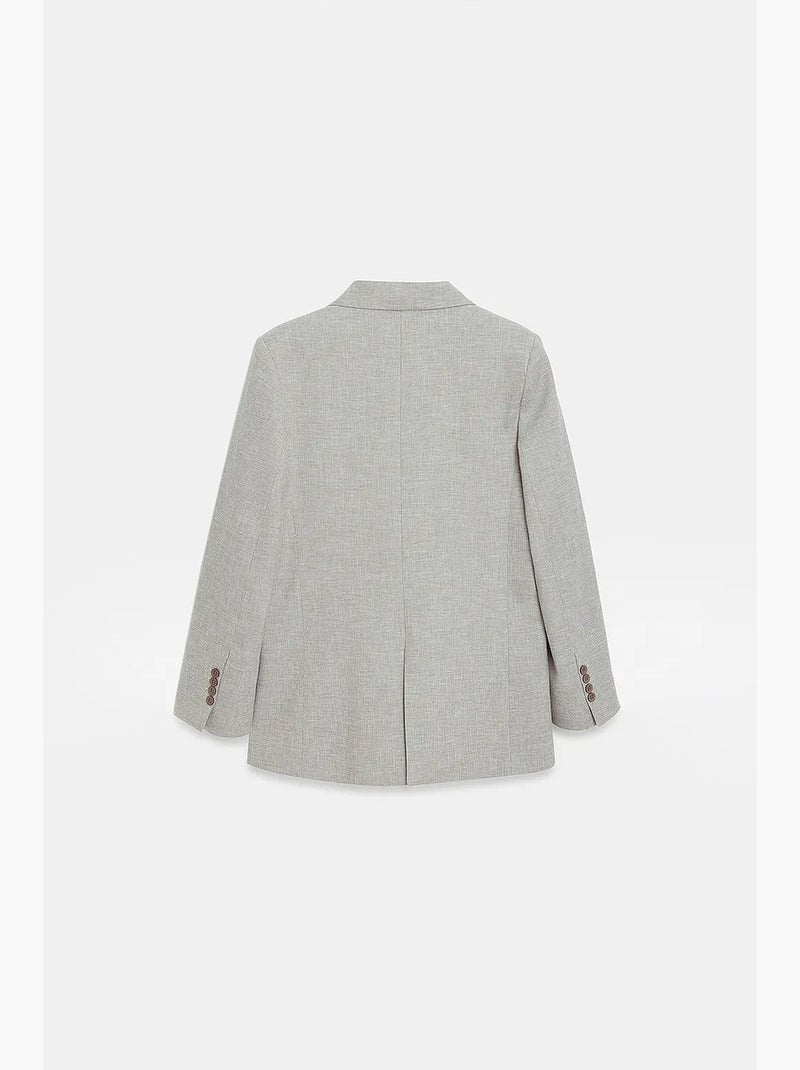 Blazer longo de crepe com gola xale dilvin Cinza claro - Kiabi