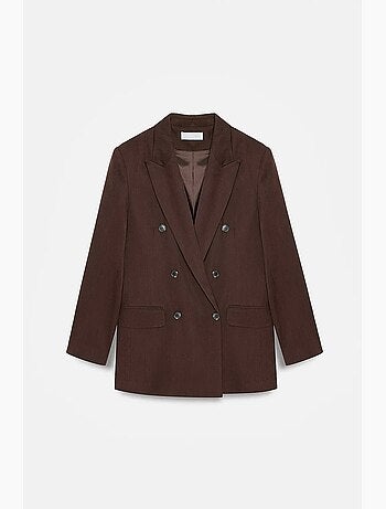 Blazer longo de tencel com gola xale dilvin