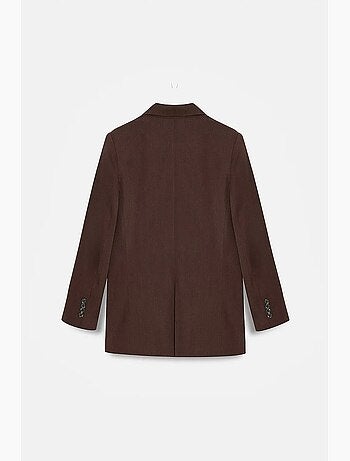 Blazer longo de tencel com gola xale dilvin