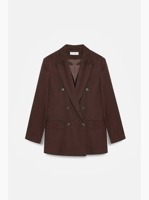Blazer longo de tencel com gola xale dilvin - Kiabi Blazer longo de tencel com gola xale dilvin - Kiabi