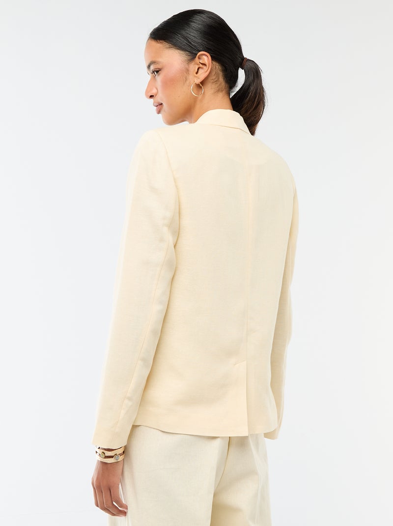 Blazer Meio Comprido Bege - Kiabi