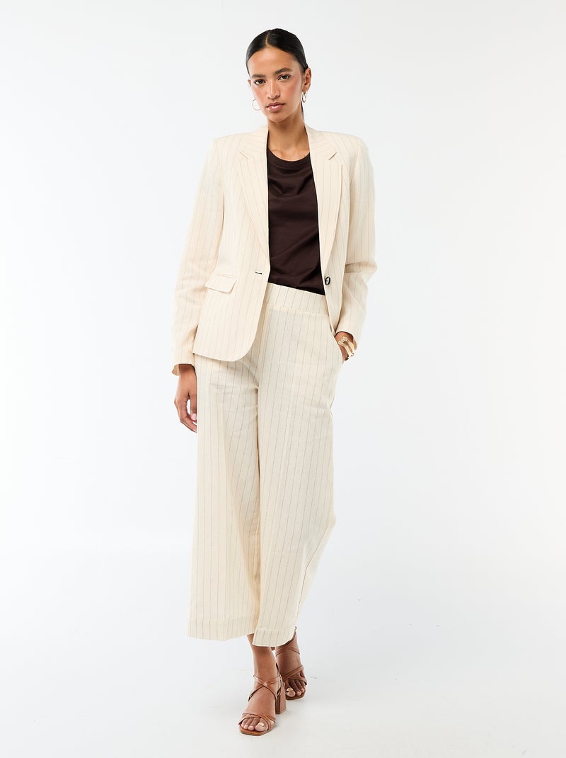 Blazer Meio Comprido Bege - Kiabi