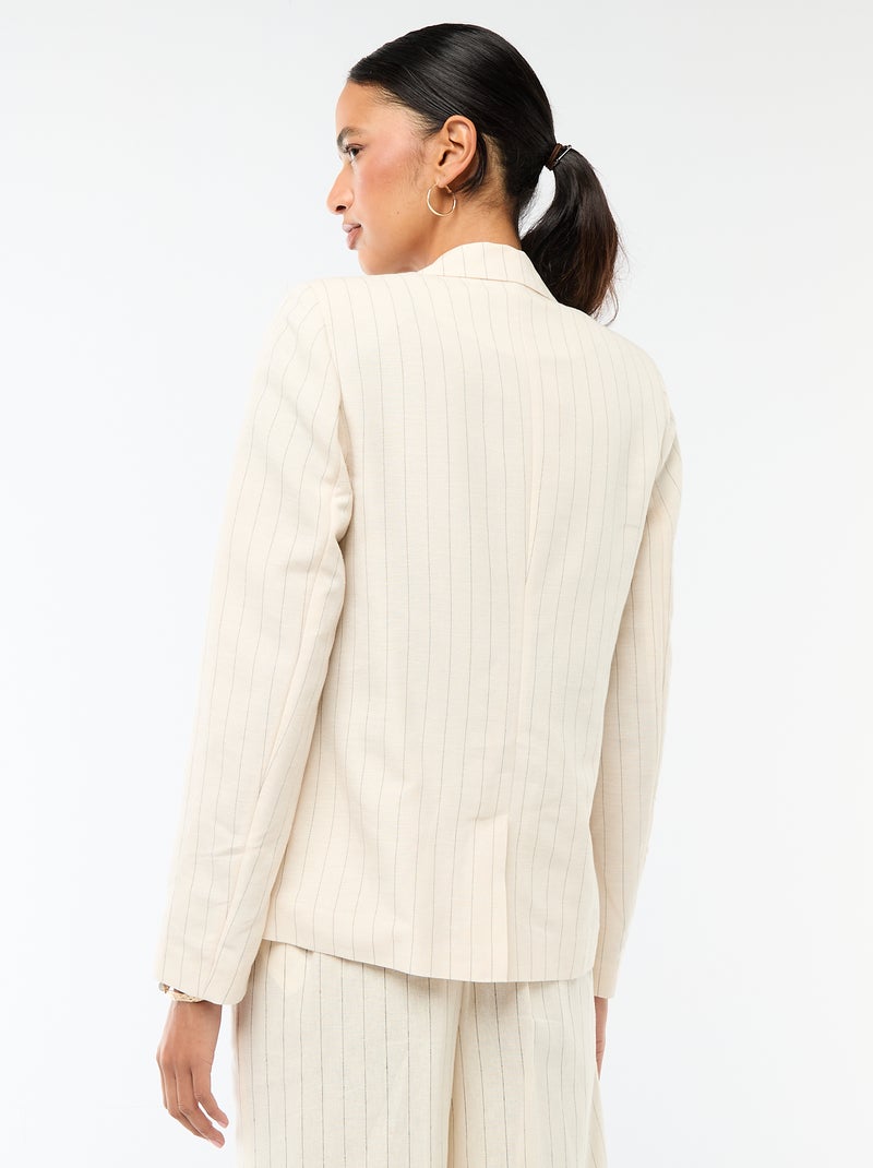 Blazer Meio Comprido Bege - Kiabi
