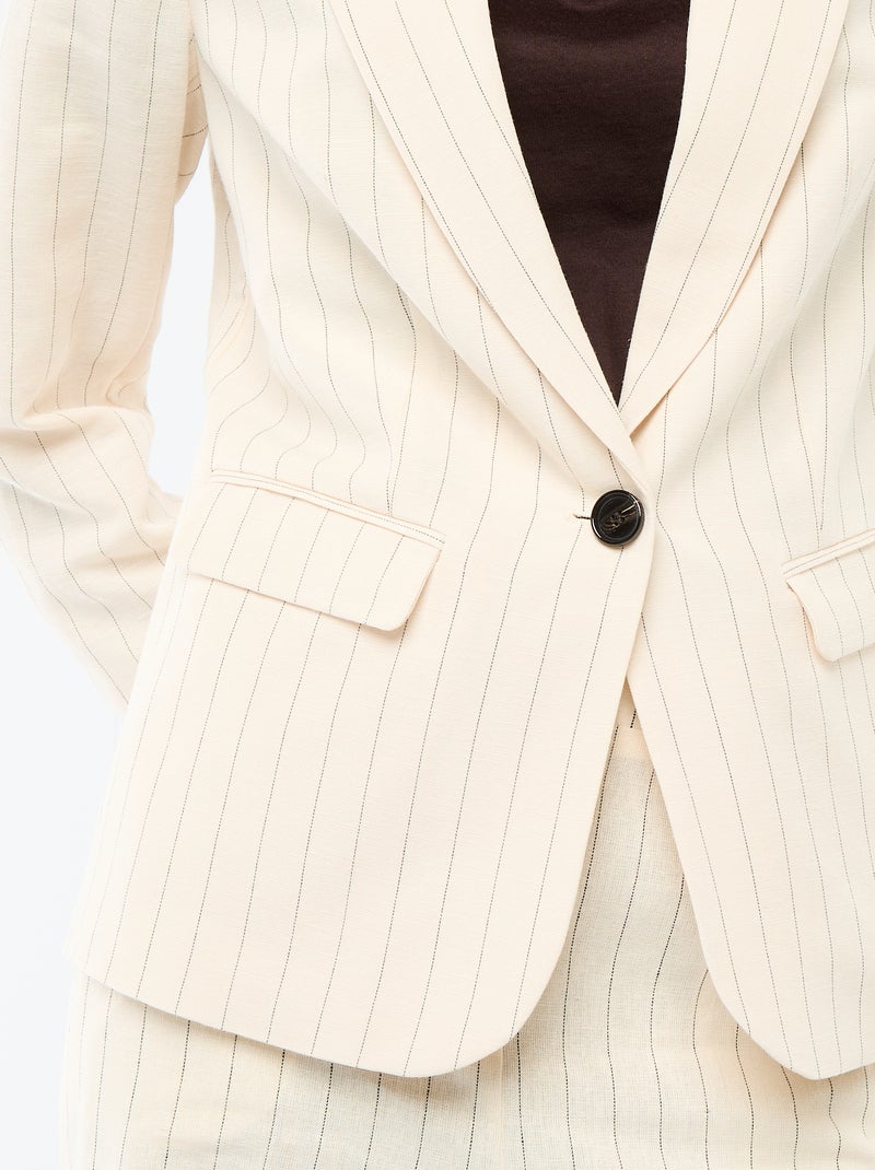 Blazer Meio Comprido Bege - Kiabi