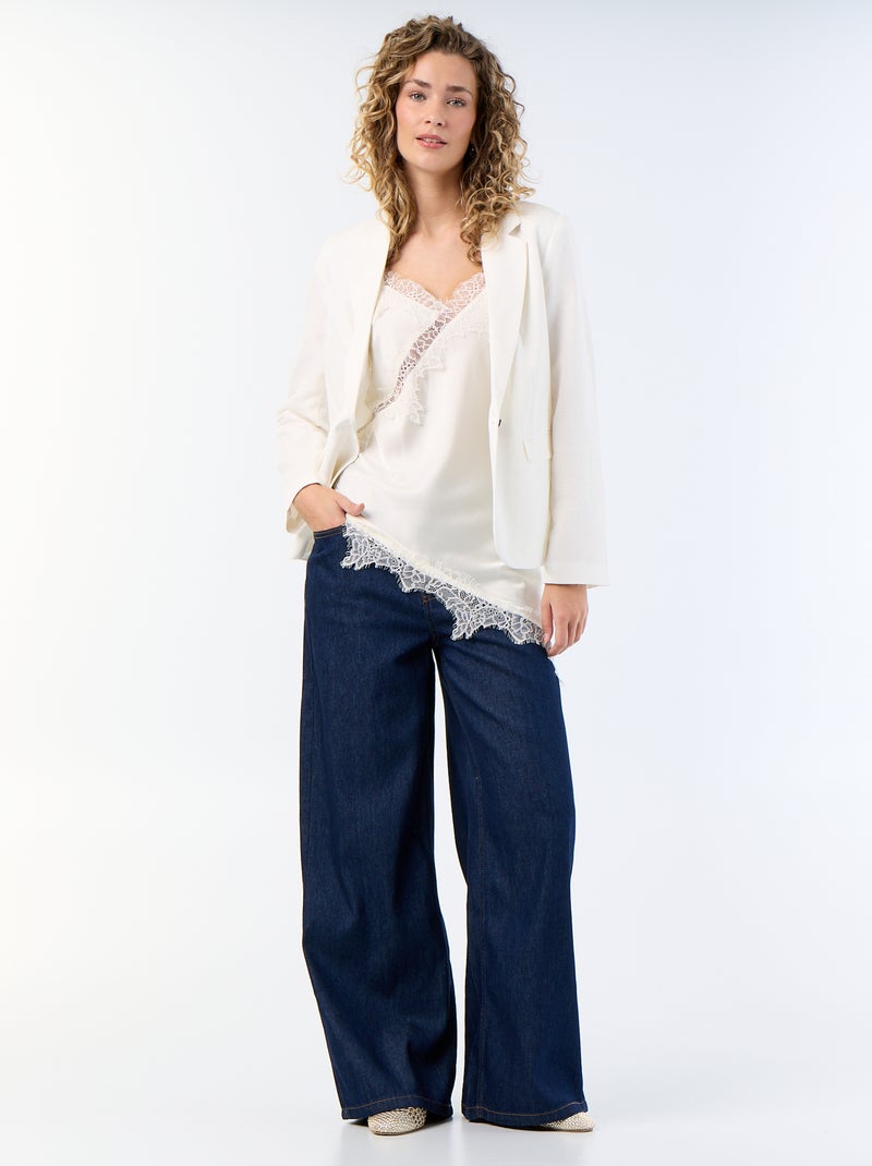 Blazer Meio Comprido Branco - Kiabi