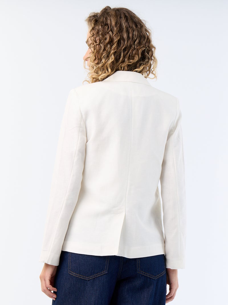 Blazer Meio Comprido Branco - Kiabi