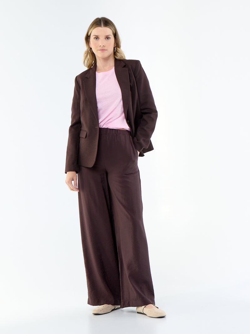 Blazer Meio Comprido Castanho - Kiabi