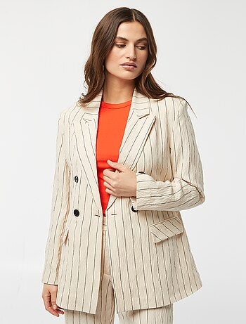 Blazer oversize às riscas