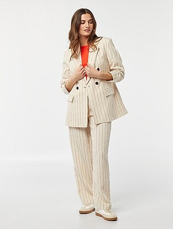Blazer oversize às riscas