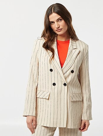 Blazer oversize às riscas