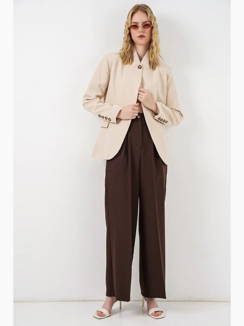 Blazer oversize com gola xaile bdart Bege-argila - Kiabi