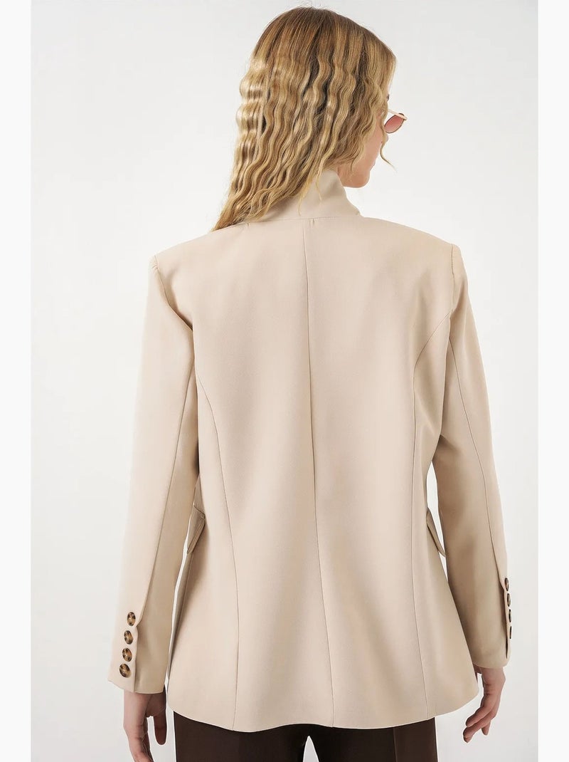 Blazer oversize com gola xaile bdart Bege-argila - Kiabi