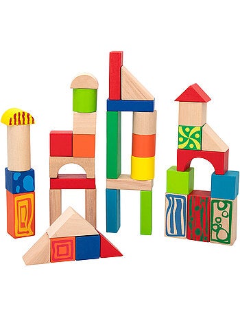 Blocos de construção de madeira 50 peças woomax