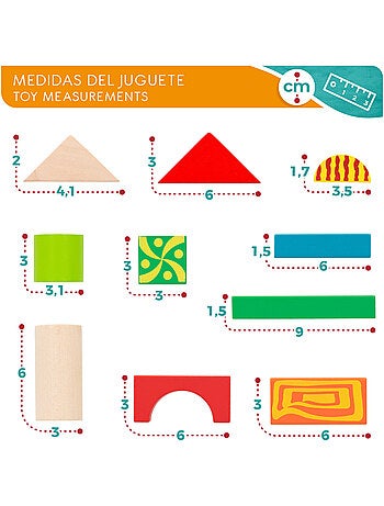 Blocos de construção de madeira 50 peças woomax