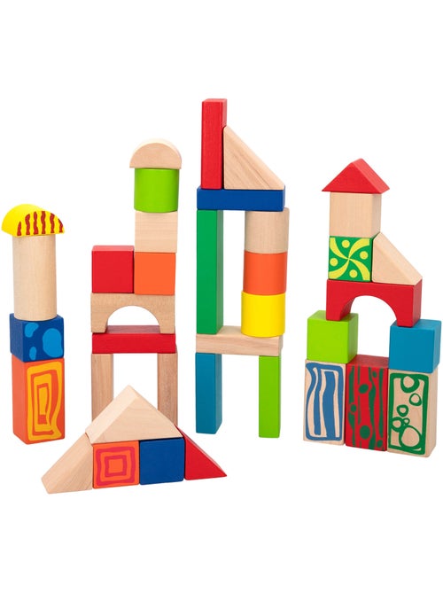 Blocos de construção de madeira 50 peças woomax - Kiabi Blocos de construção de madeira 50 peças woomax - Kiabi