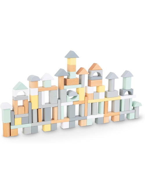 Blocos de construcao madeira infantil 100 pecas brinquedo aprendizagem mamabrum - Kiabi Blocos de construcao madeira infantil 100 pecas brinquedo aprendizagem mamabrum - Kiabi
