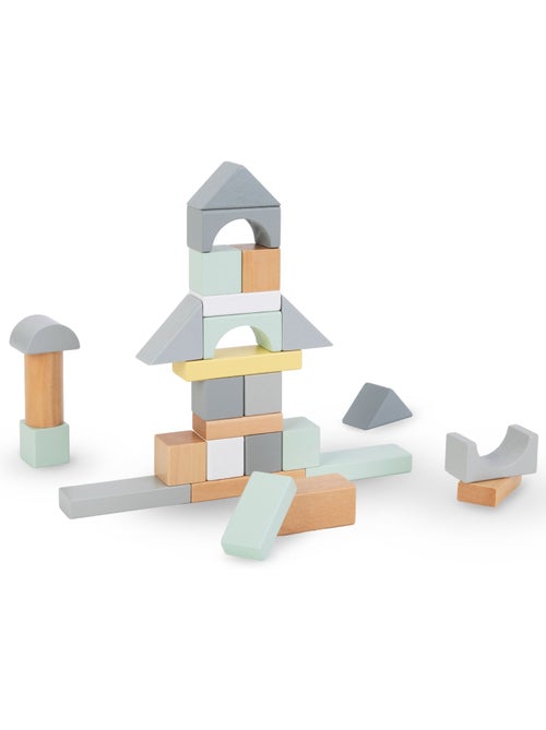 Blocos de construcao madeira infantil 100 pecas brinquedo aprendizagem mamabrum - Kiabi Blocos de construcao madeira infantil 100 pecas brinquedo aprendizagem mamabrum - Kiabi