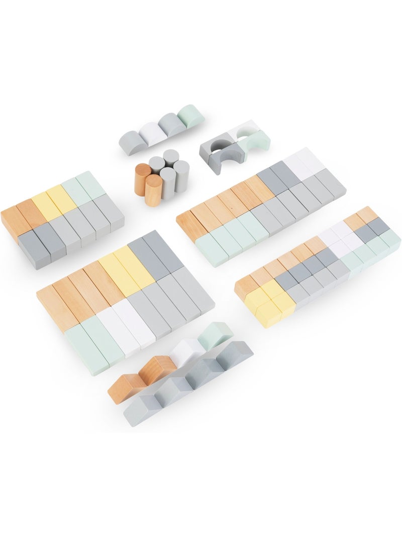 Blocos de construcao madeira infantil 100 pecas brinquedo aprendizagem mamabrum N/D - Kiabi