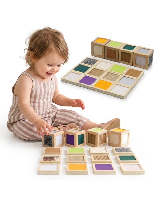 Blocos sensoriais madeira infantil 5x5cm 4 cubos 12 pecas mamabrum - Kiabi Blocos sensoriais madeira infantil 5x5cm 4 cubos 12 pecas mamabrum - Kiabi