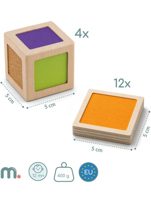 Blocos sensoriais madeira infantil 5x5cm 4 cubos 12 pecas mamabrum - Kiabi Blocos sensoriais madeira infantil 5x5cm 4 cubos 12 pecas mamabrum - Kiabi