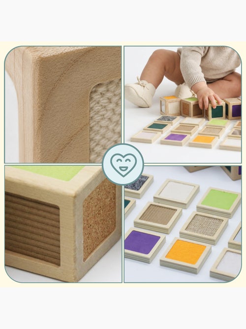 Blocos sensoriais madeira infantil 5x5cm 4 cubos 12 pecas mamabrum - Kiabi Blocos sensoriais madeira infantil 5x5cm 4 cubos 12 pecas mamabrum - Kiabi