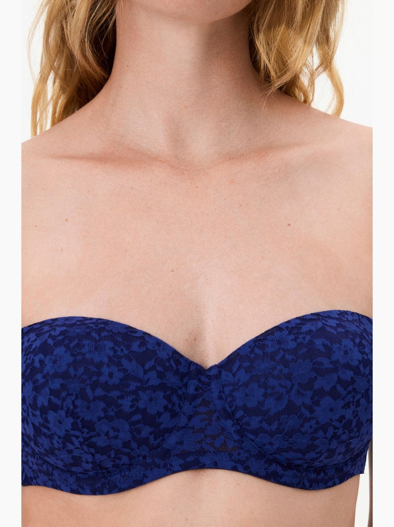 Bloom sutiã rendado floral com bojo penti Azul-cobalto - Kiabi