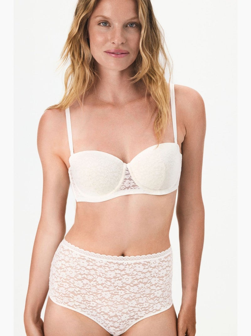 Bloom sutiã rendado floral com bojo penti Branco sujo - Kiabi