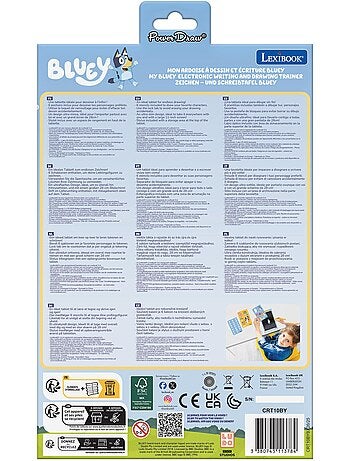 Bluey 11'' desenho de aprendizagem multicolorido eink tablet com stencils