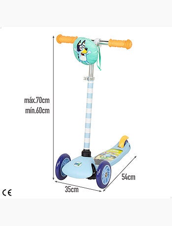 Bluey trotinete infantil 3 rodas com saco frontal